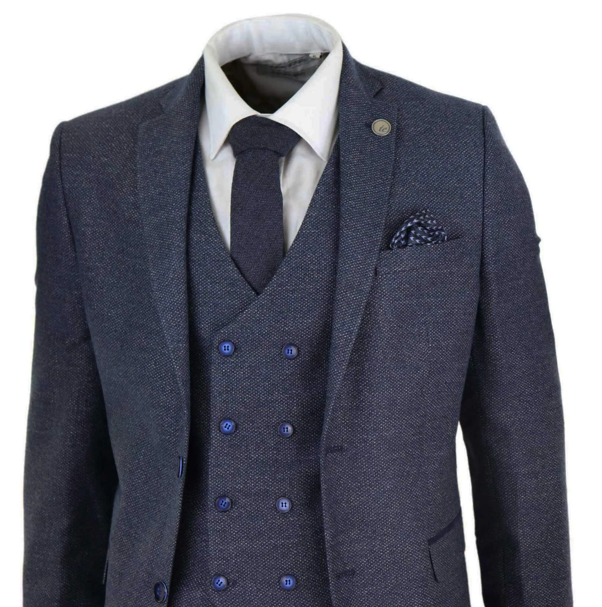 3-teiliger Anzug Doppelreihig Tweed