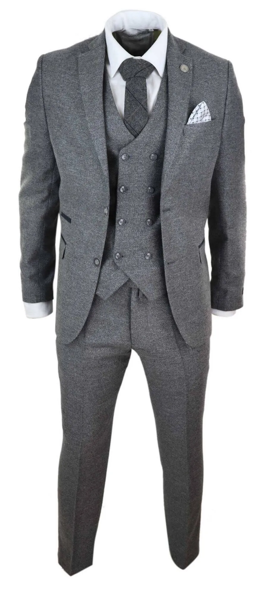 3-teiliger Anzug Doppelreihig Tweed