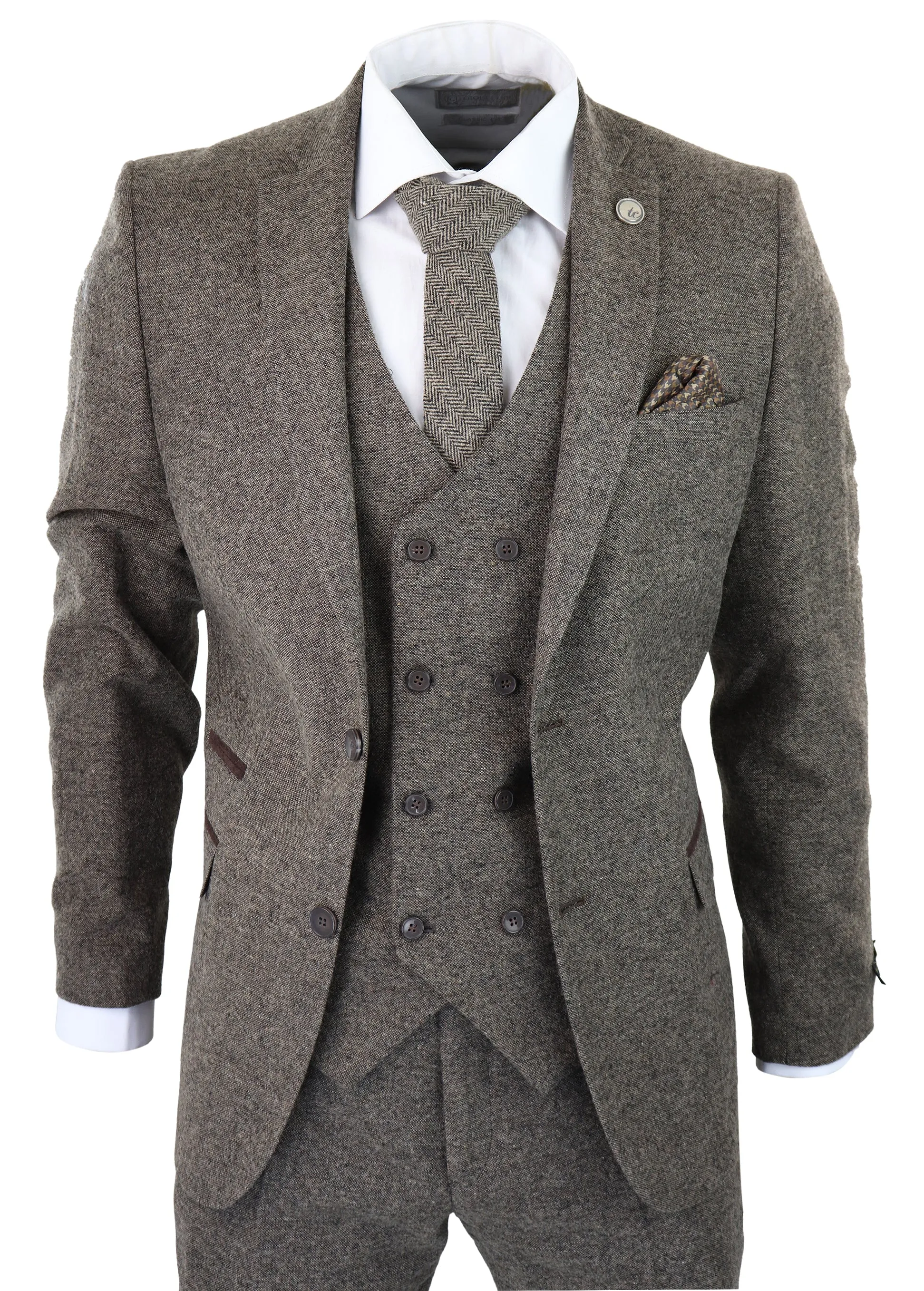 3-teiliger Anzug Doppelreihig Tweed
