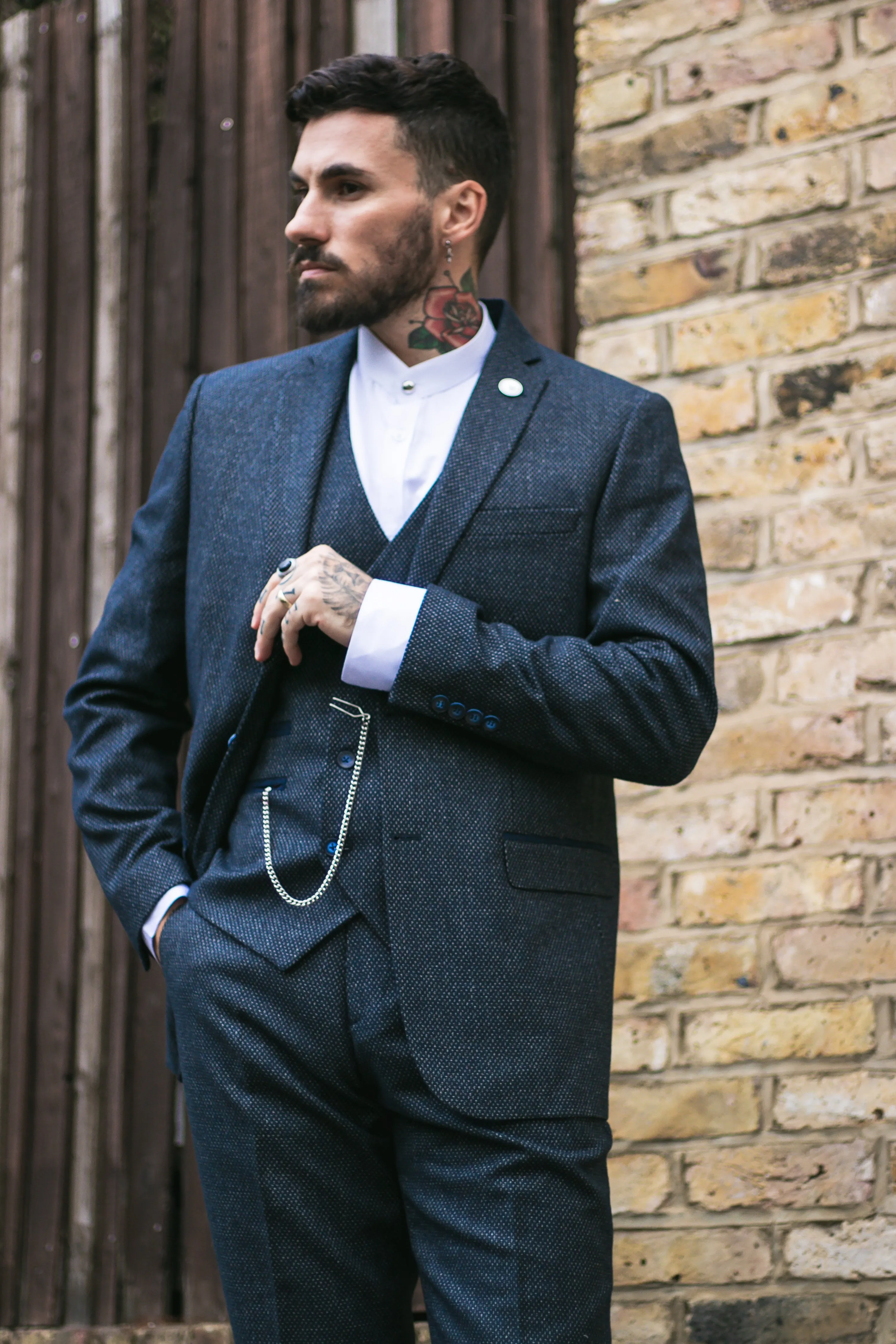 3-teiliger Anzug Doppelreihig Tweed