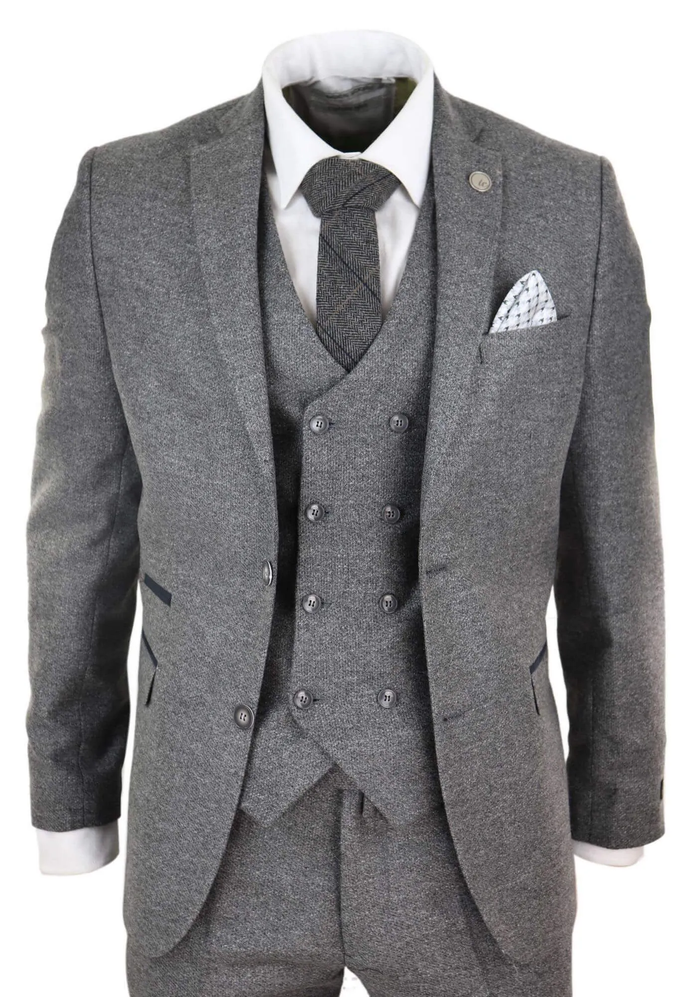 3-teiliger Anzug Doppelreihig Tweed