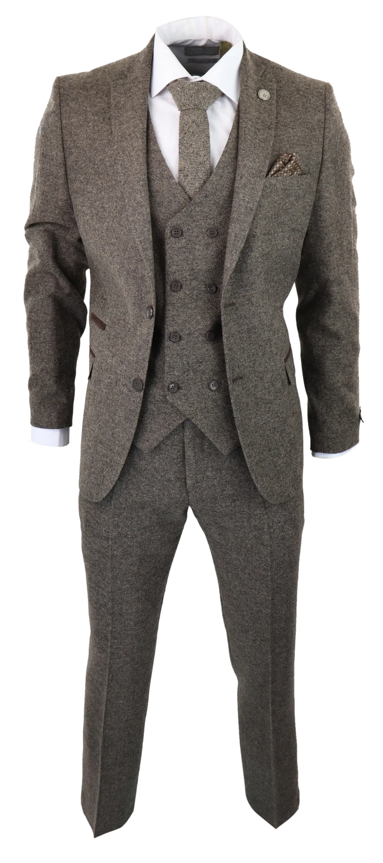 3-teiliger Anzug Doppelreihig Tweed