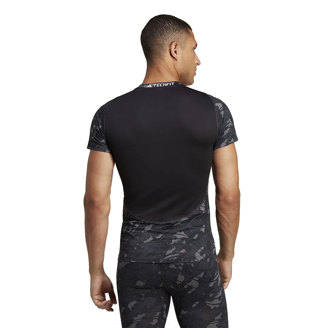 adidas - Herren Techfit Allover Print Trainings-T-Shirt (HS9811)