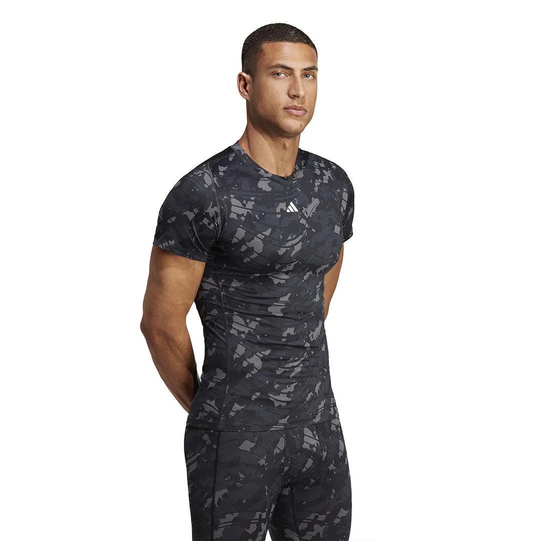 adidas - Herren Techfit Allover Print Trainings-T-Shirt (HS9811)