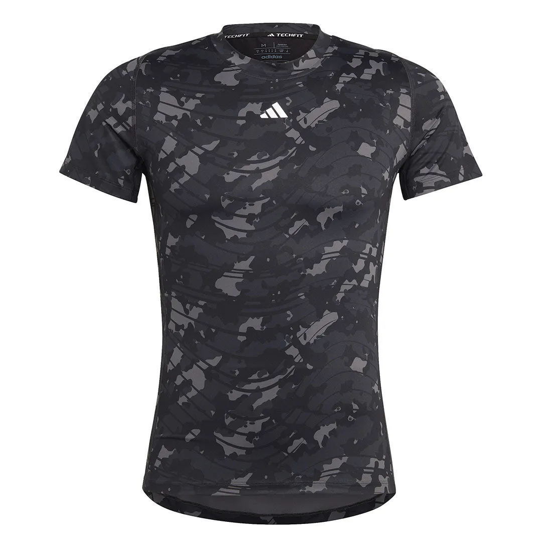 adidas - Herren Techfit Allover Print Trainings-T-Shirt (HS9811)
