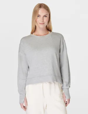 After Class Crop Sweatshirt - Hellgrau Melange