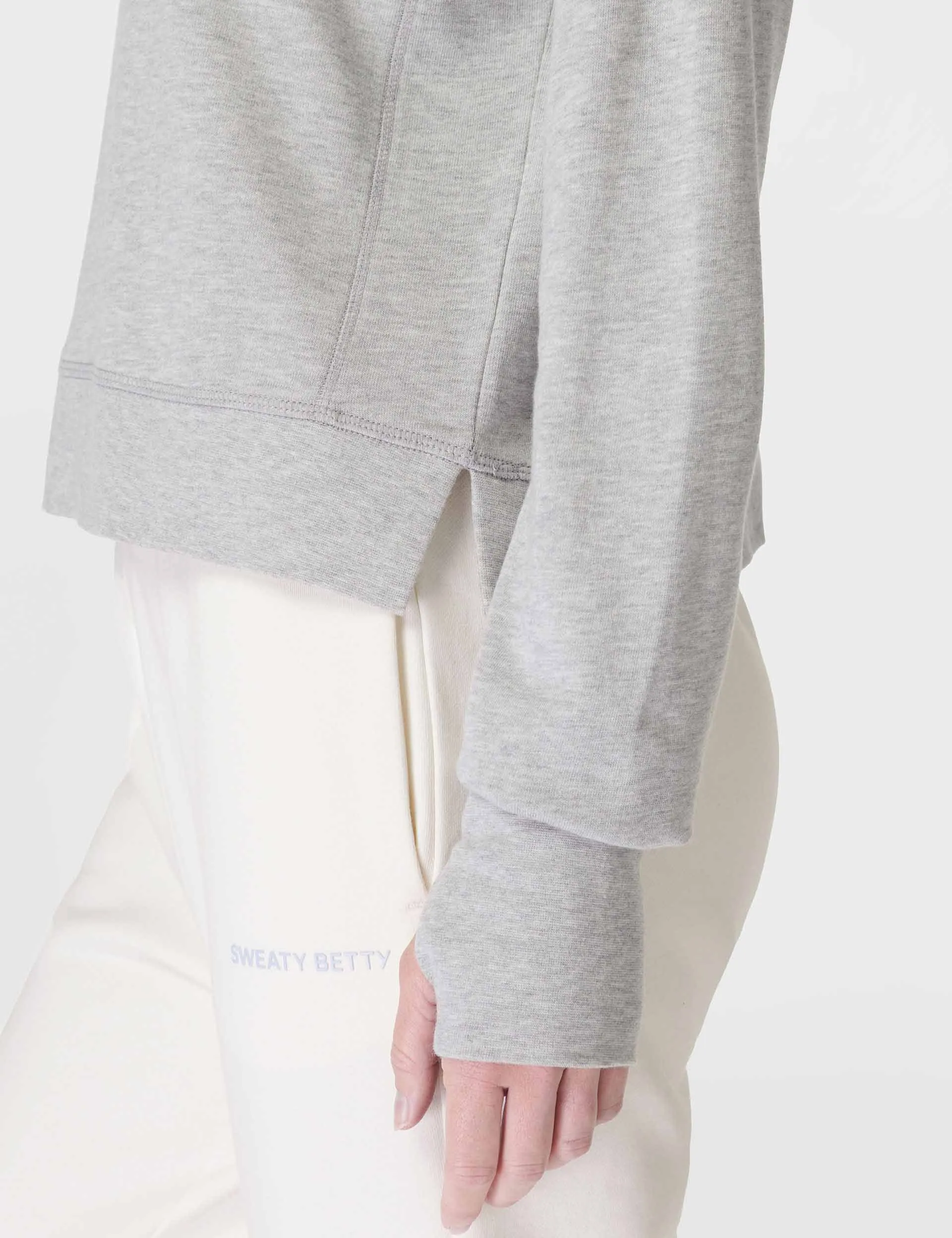 After Class Crop Sweatshirt - Hellgrau Melange