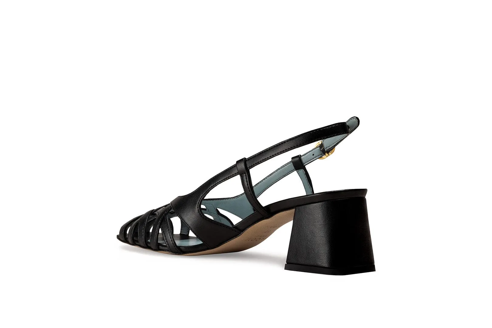 Alba Vegan Apfel-Leder High-Heel Sandalen | Schwarz