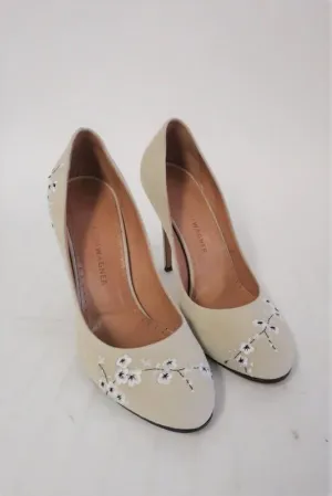 Alexa Wagner Pumps Prinzessin Ric Blumenbesticktes Wildleder Größe 38 High Heel