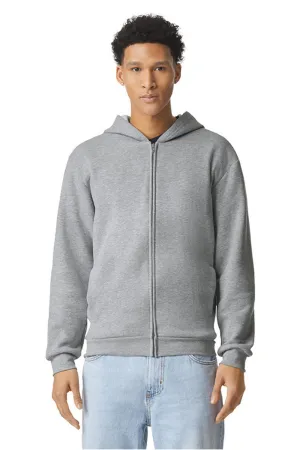 American Apparel Herren ReFlex Fleece Full-Zip Kapuzenpullover Hoodie mit Taschen - Heather Grey
