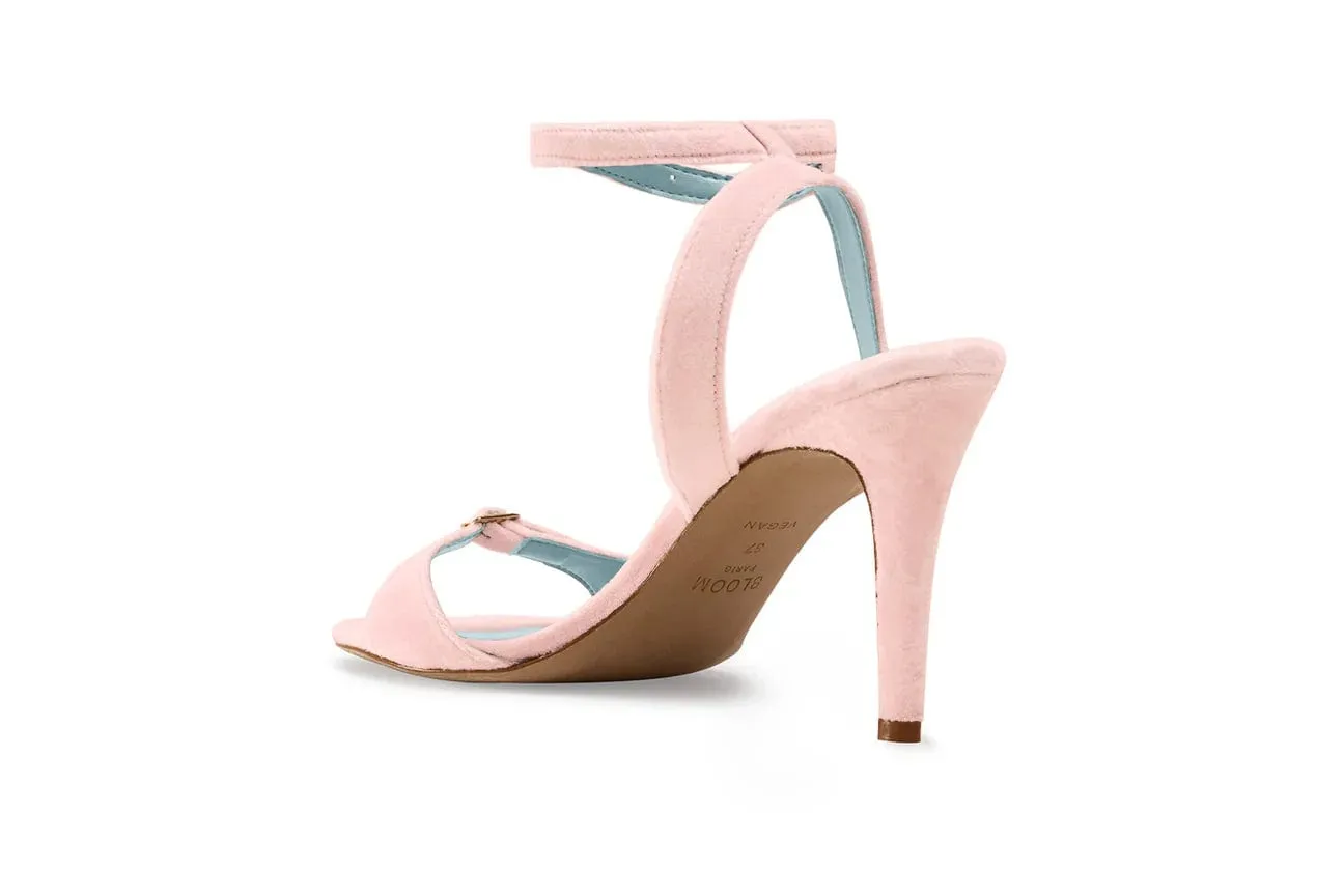 Anna Vegan Velvet High Heel Sandalen | Rosa