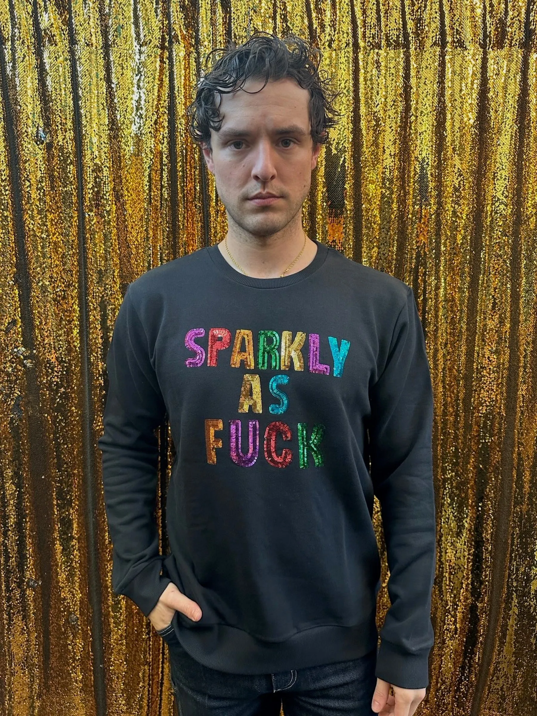 Any Old Iron Männer-Sweatshirt mit superglitzerndem Design