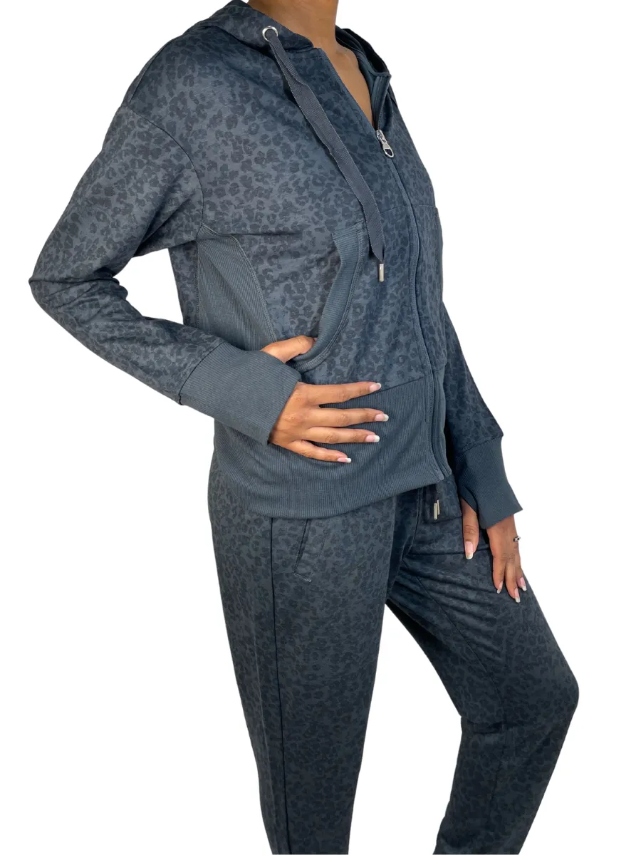 Apana Little Leopard Sweatjacken Blau Moos
