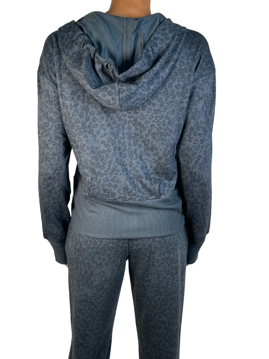 Apana Little Leopard Sweatjacken Blau Moos