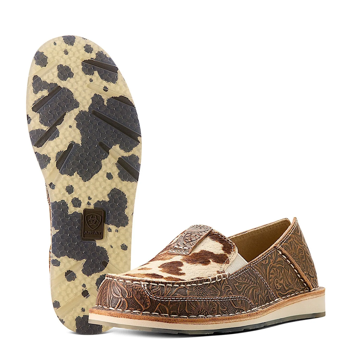 Ariat Damen Cruiser Braun Blumenprägung Braun Weiß Ariat Schuhe