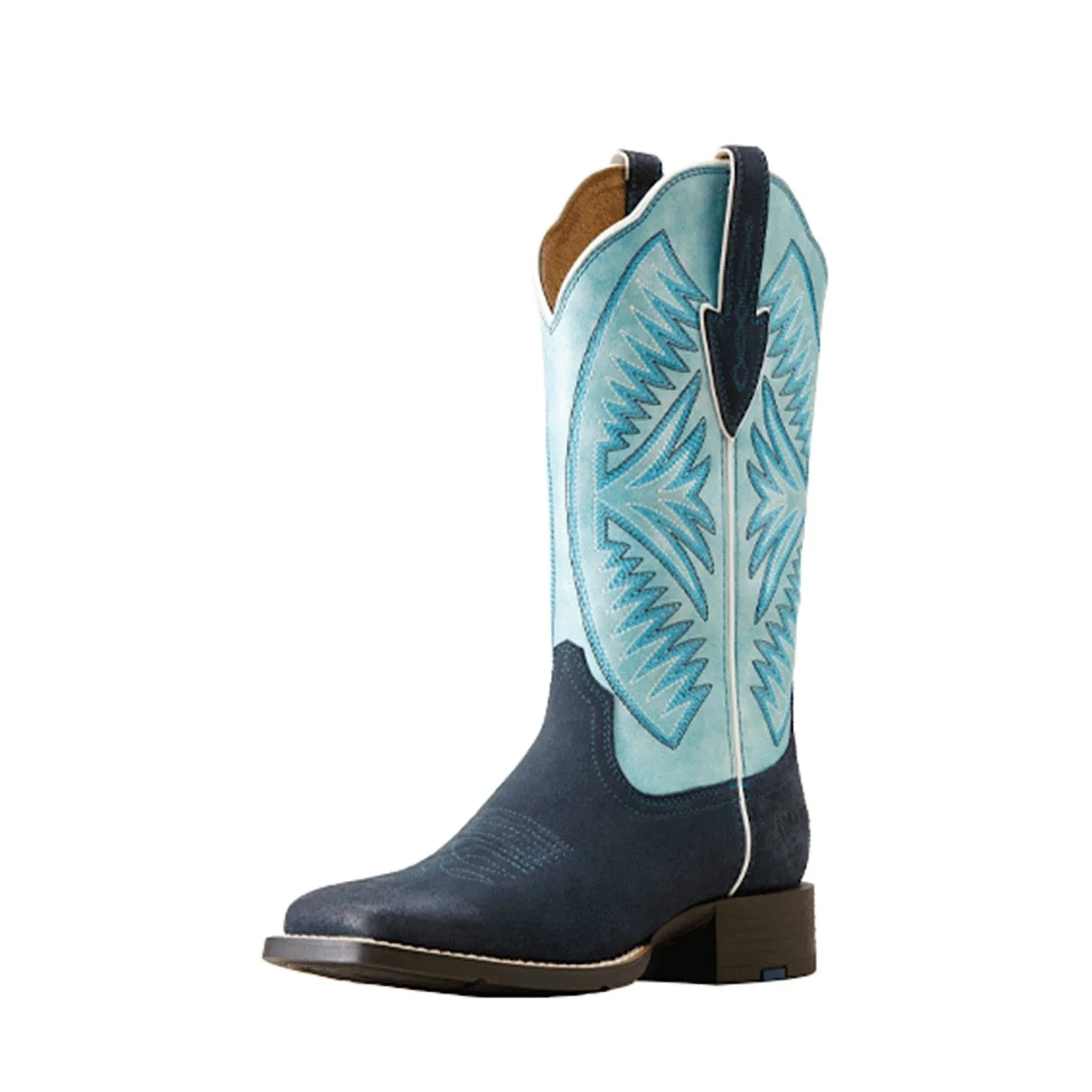 Ariat Damen Round Up Ruidoso Mitternacht in Marfa Roughout/Küstenblau Ariat Schuhe
