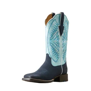 Ariat Damen Round Up Ruidoso Mitternacht in Marfa Roughout/Küstenblau Ariat Schuhe
