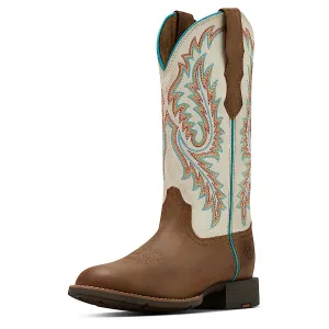 Ariat Damen Round Up W Stretchfit Westernstiefel mit Zehenkappe - Sandsturm/Gealtertes Elfenbein Ariat Schuhe