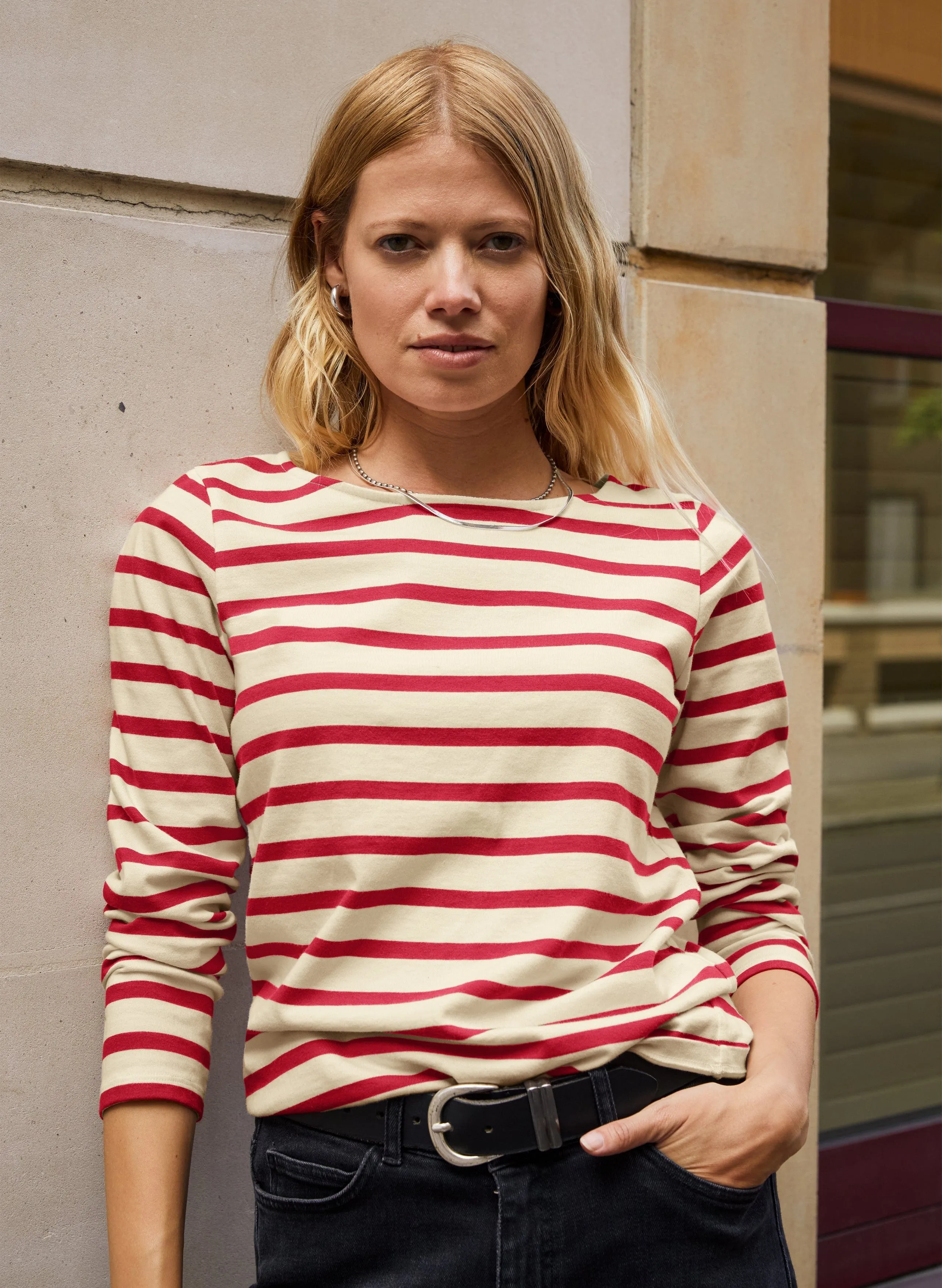 Ashley Bio-Baumwoll-Top | Rote Streifen
