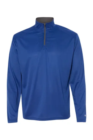 Badger Herren B-Core Feuchtigkeitstransportierendes 1/4-Zip Sweatshirt - Königsblau/Grafitgrau