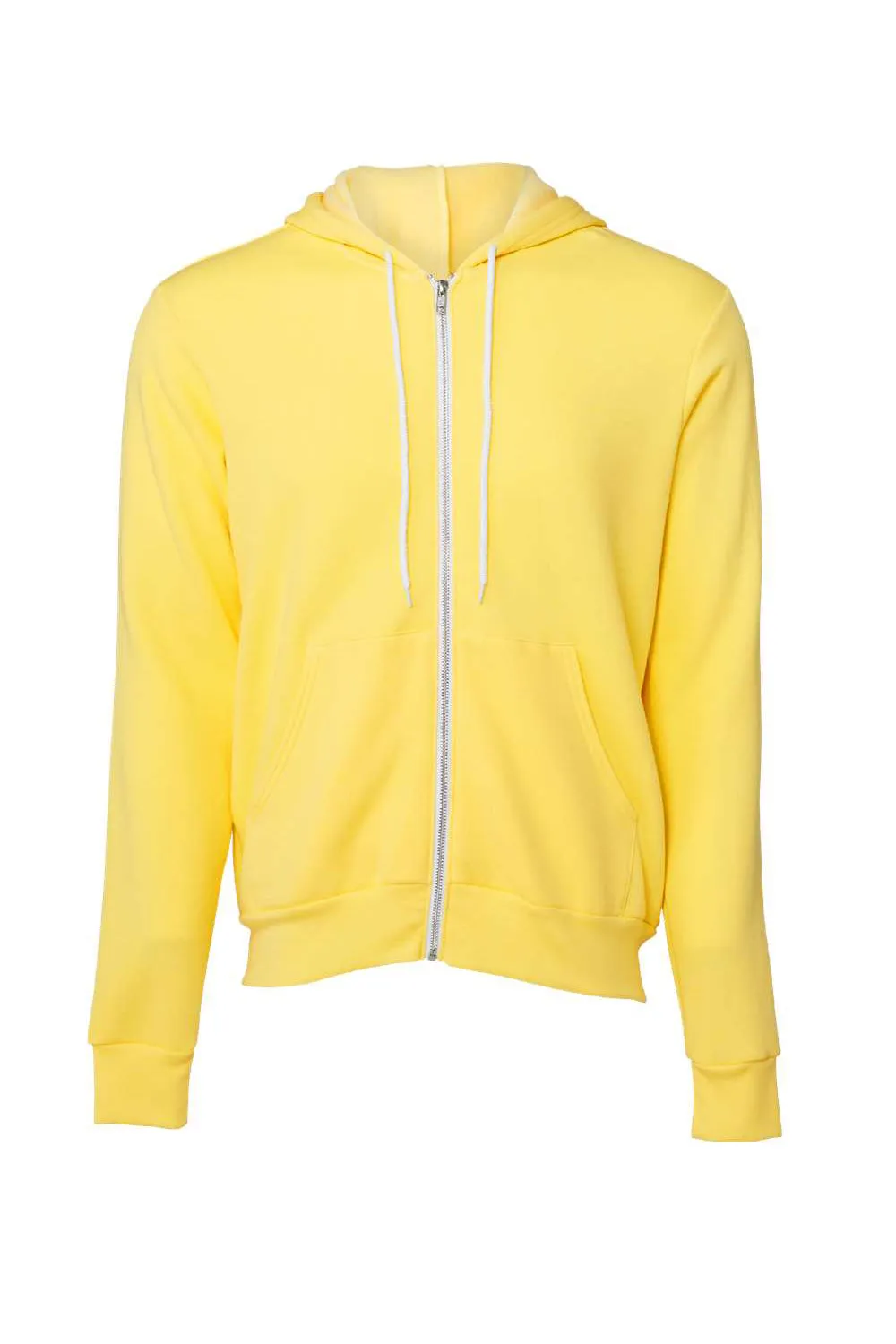 Bella   Canvas Herren Fleece Full-Zip Kapuzenpullover mit Taschen - Gelb