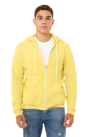 Bella   Canvas Herren Fleece Full-Zip Kapuzenpullover mit Taschen - Gelb