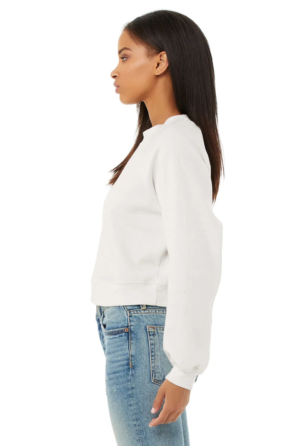 Bella   Canvas Damen Raglan Crewneck Sweatshirt - Vintage Weiß