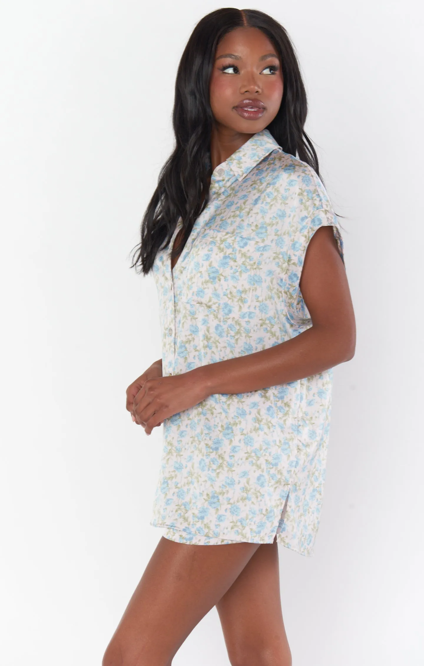 Best Day Button Up ~ Bezaubernde Rose Luxe Satin