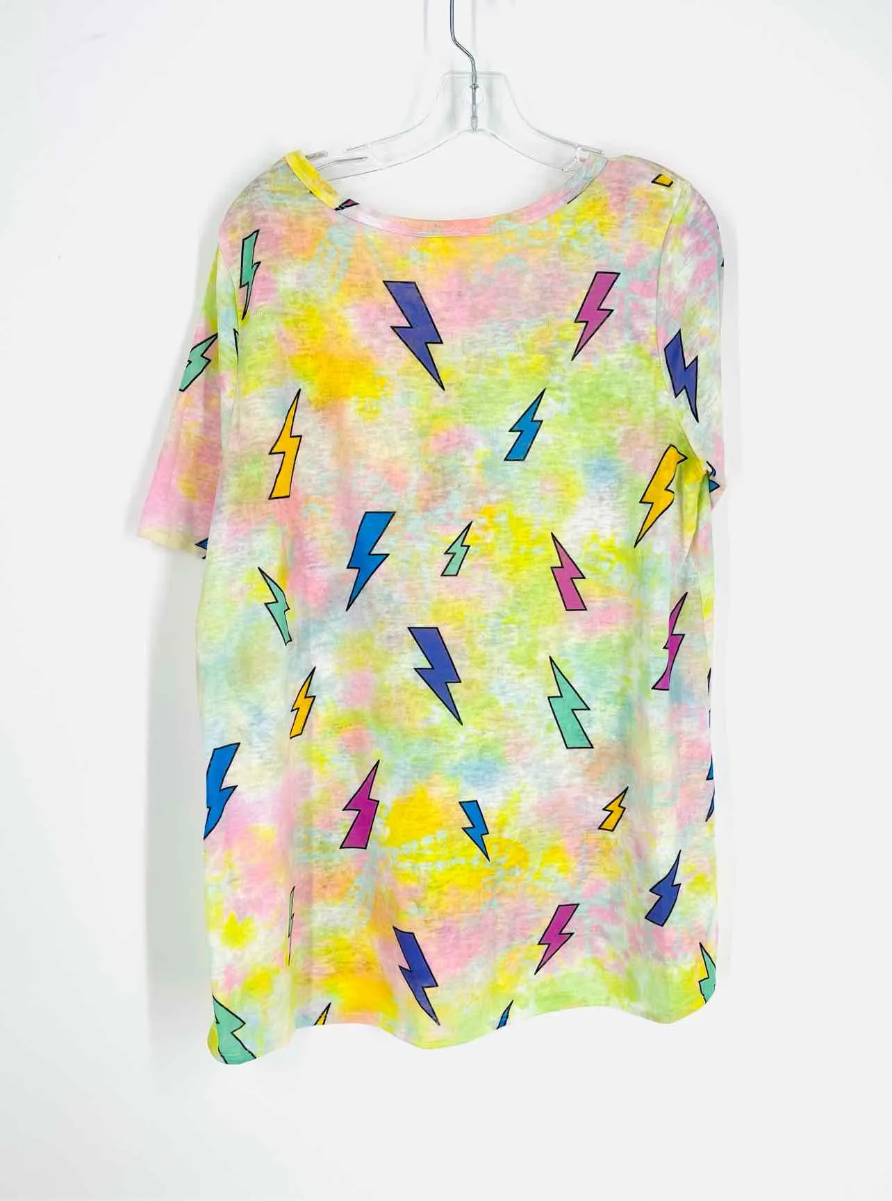 BiBi Größe XL Pink/Bunt Blitz-Tie-Dye Oberteil Kurzarm