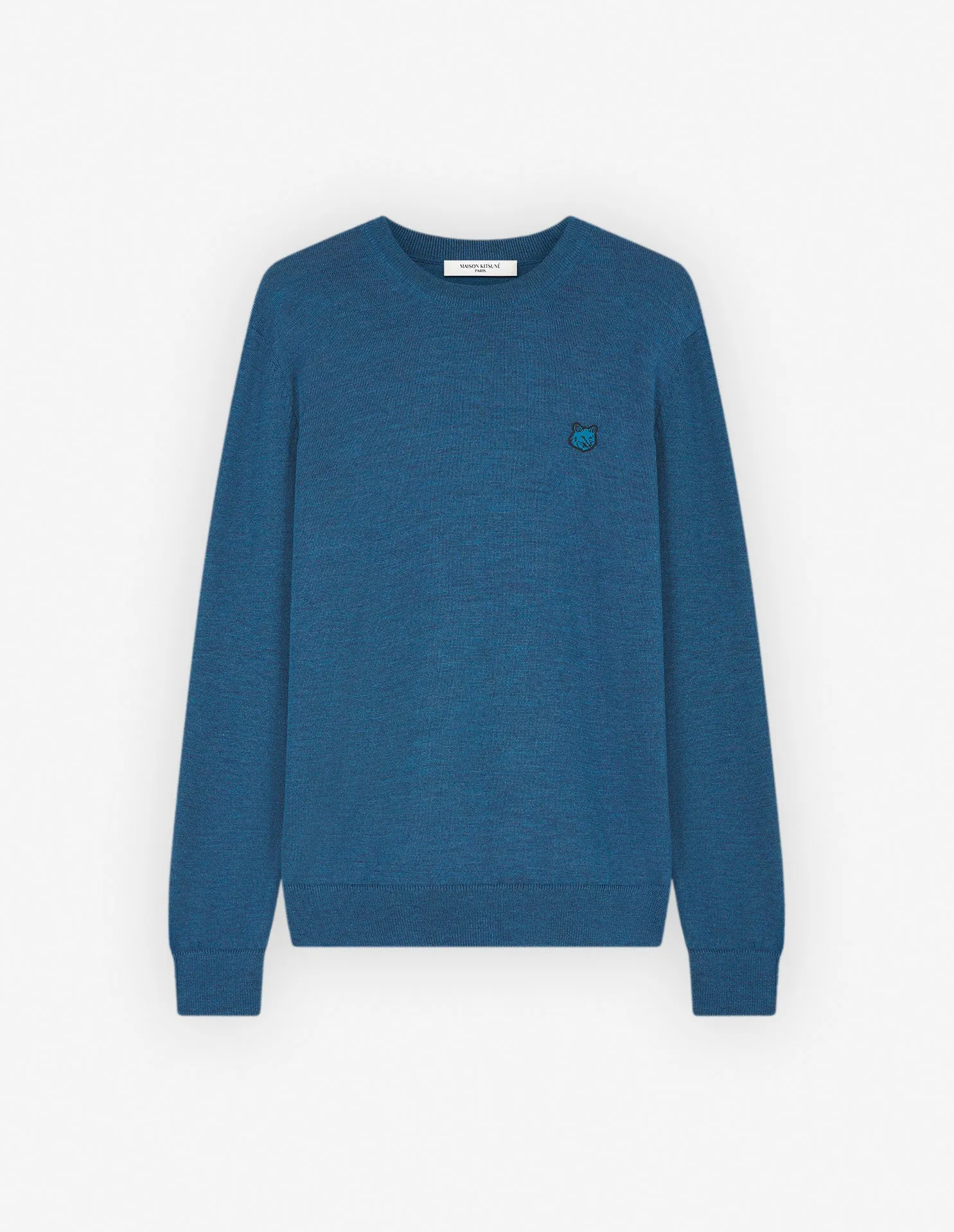 Mutiger Fuchskopf-Patch Regular Pullover Saphirblau