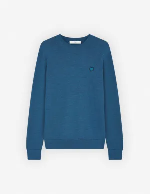 Mutiger Fuchskopf-Patch Regular Pullover Saphirblau