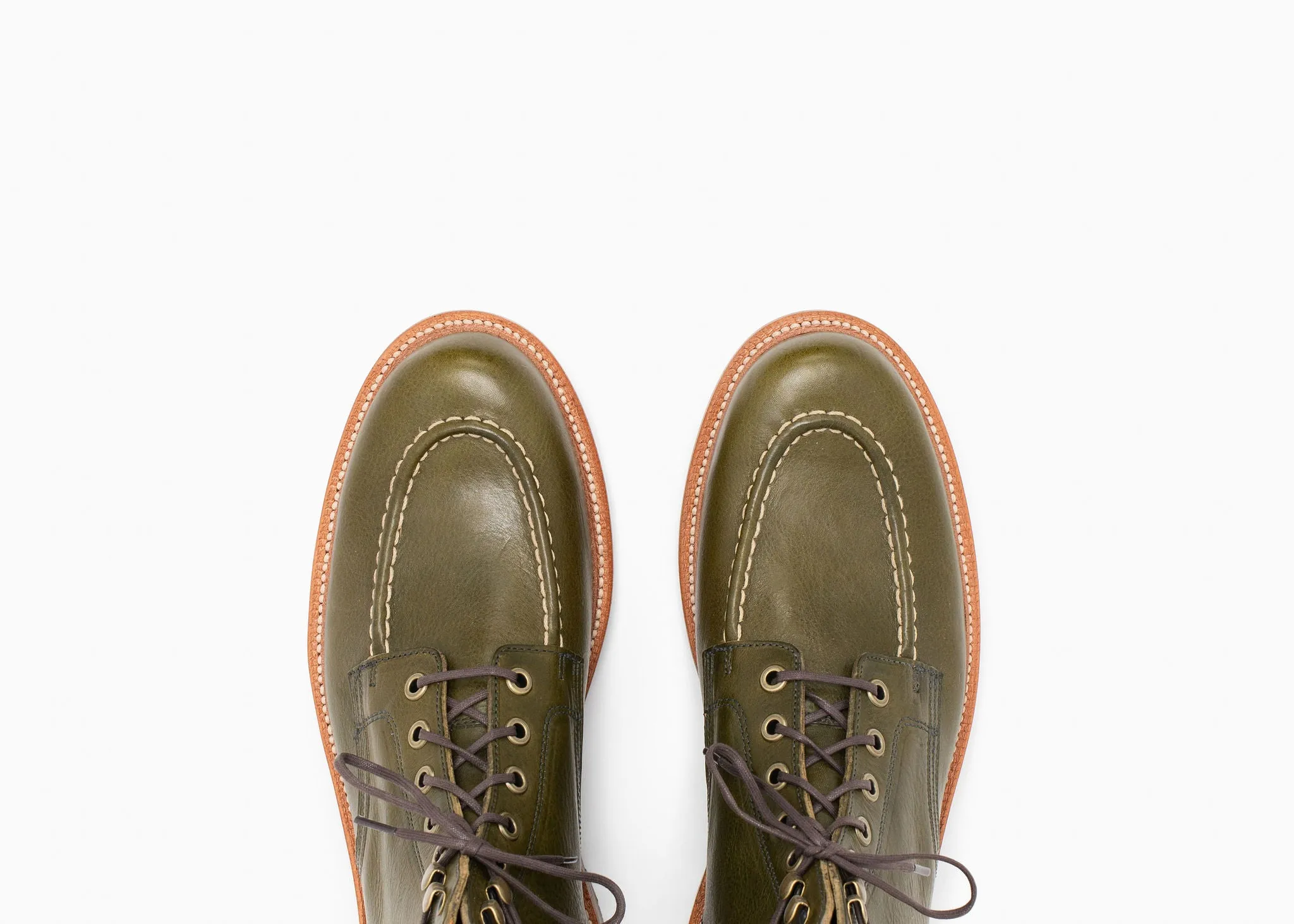 Messing-Stiefel Olivgrüne Minerva-Box