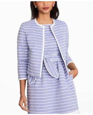 Brooks Brothers Damen Gestreifte Baumwoll-Dobby Cropped Jacket Blau/Weiß Brooks Brothers