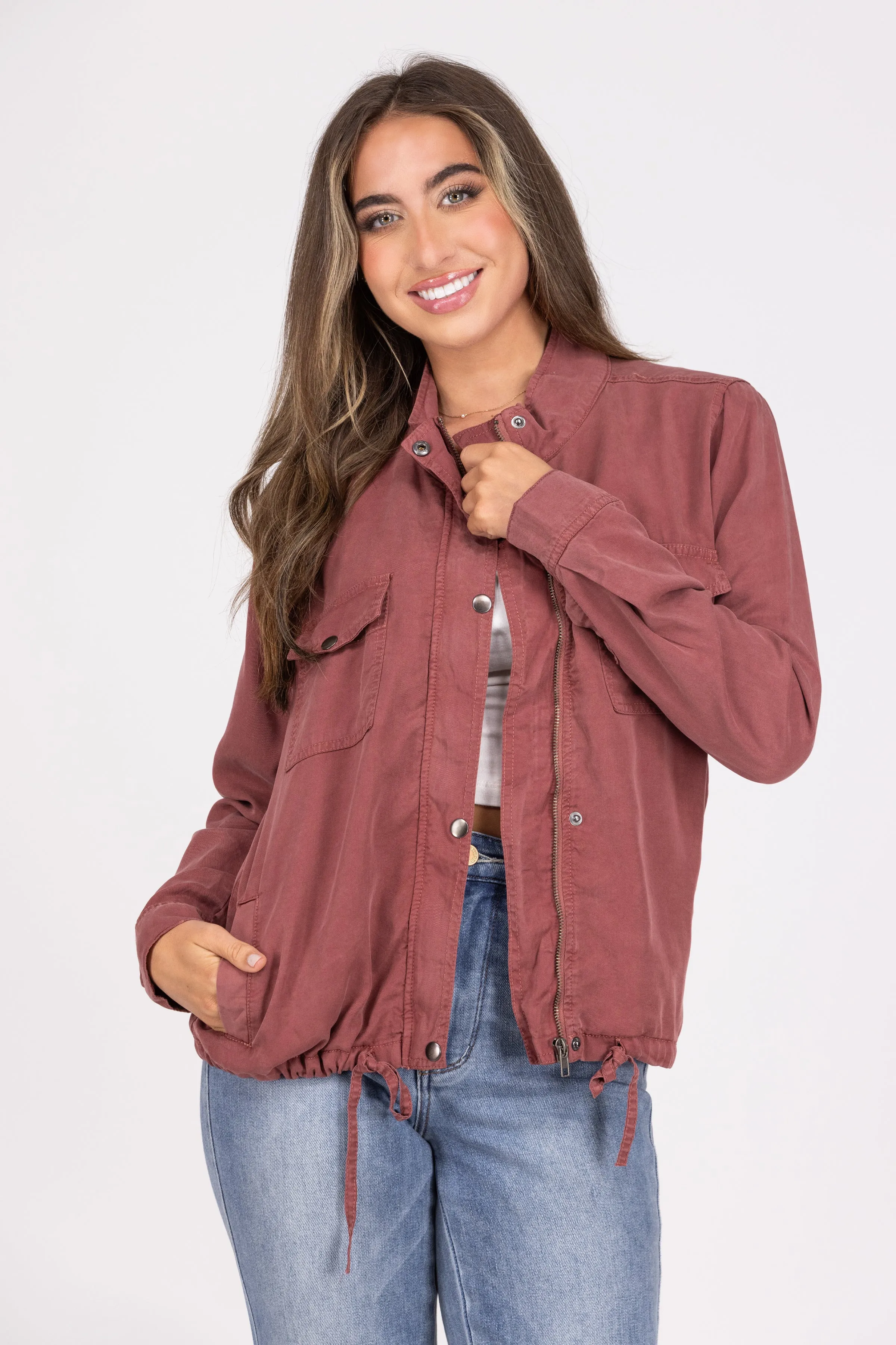 Bucket List Damen Utility Jacket mit Taillengurt