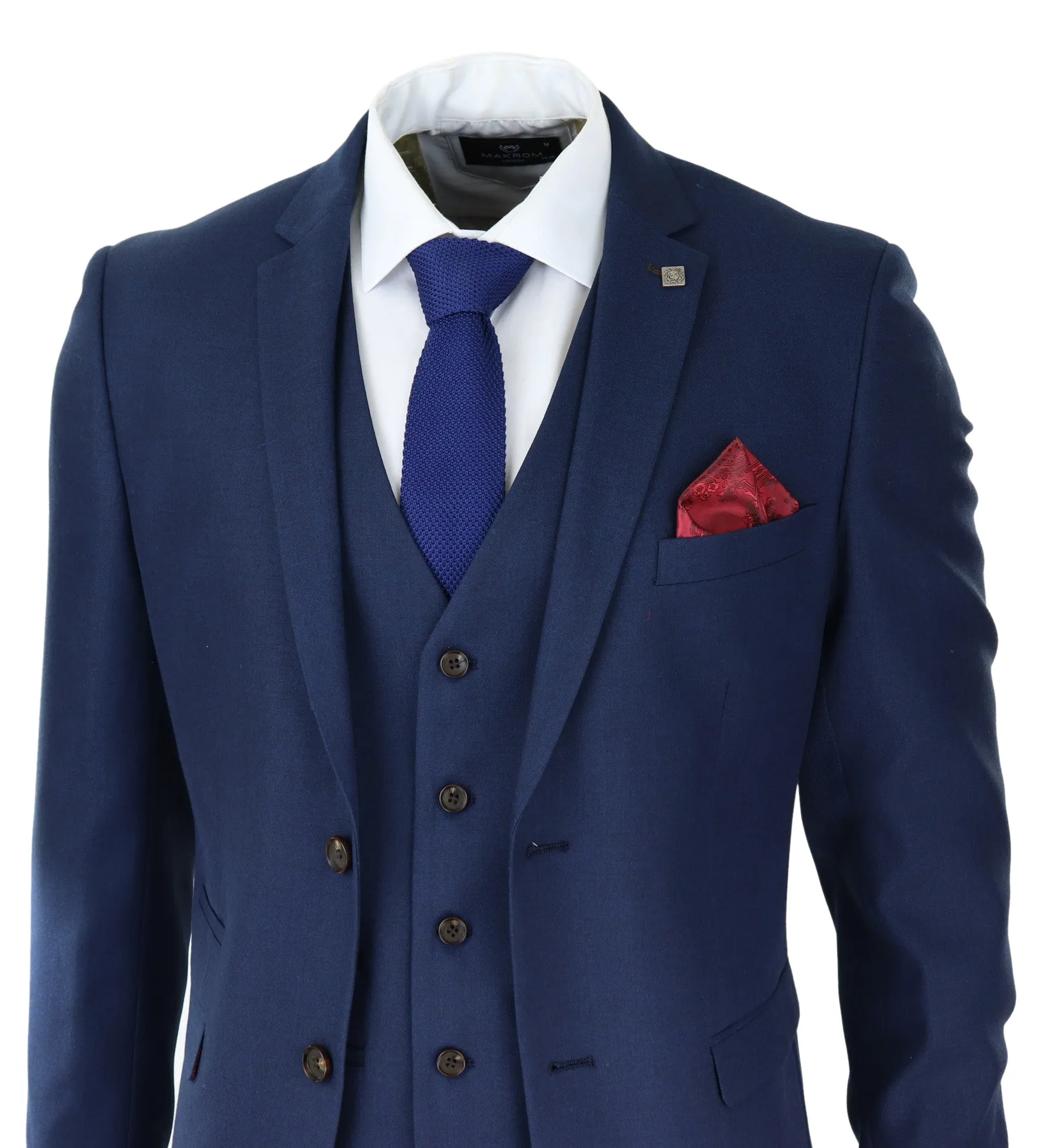 Calvin Hochzeits-Navy 3-teiliger Anzug