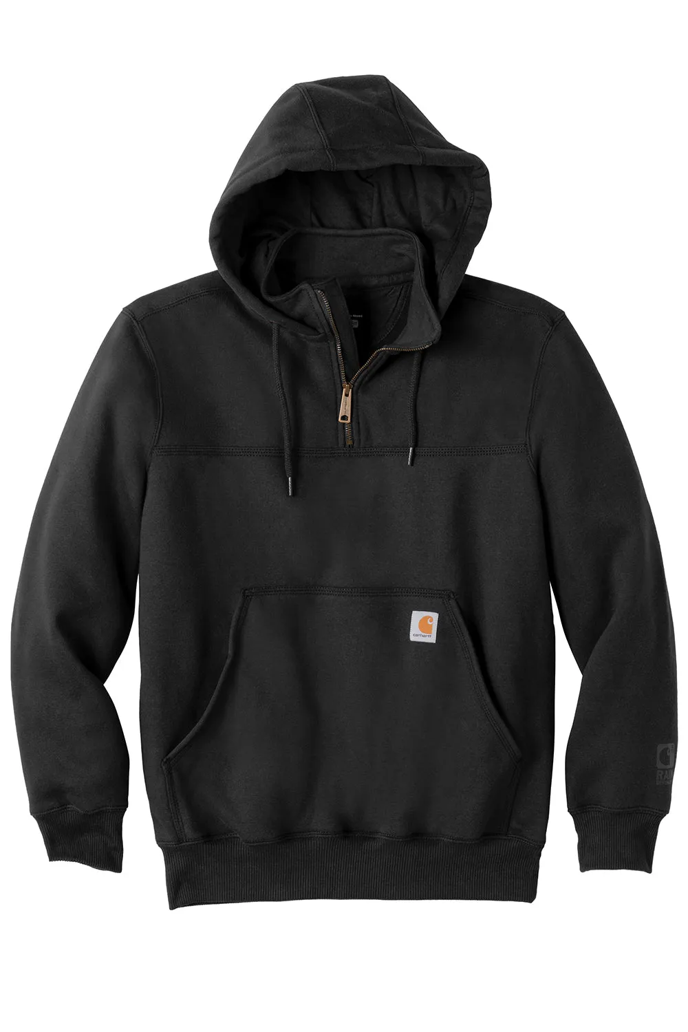 Carhartt Herren Paxton Rain Defender wasserabweisender 1/4-Zip Kapuzenpullover Hoodie mit Staufach - Schwarz