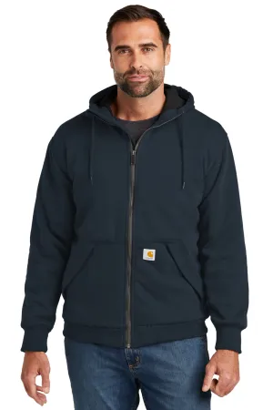 Carhartt Herren wasserabweisende gefütterte Kapuzenpullover mit Reißverschluss und Taschen - Neu Navy Blau