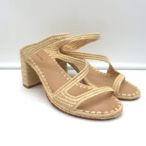 Carrie Forbes Salah Raffia Sandalen Natur Größe 41 High Heel Mules