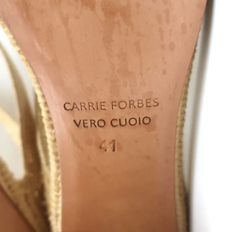 Carrie Forbes Salah Raffia Sandalen Natur Größe 41 High Heel Mules
