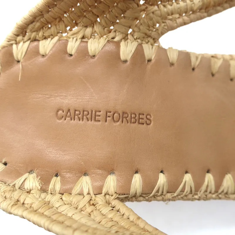 Carrie Forbes Salah Raffia Sandalen Natur Größe 41 High Heel Mules