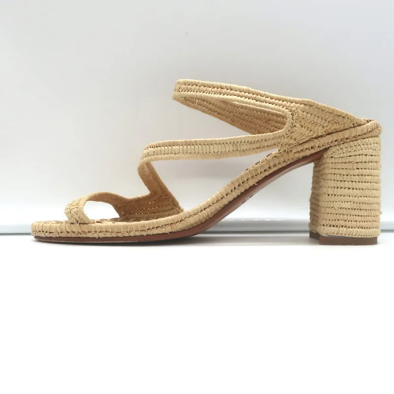 Carrie Forbes Salah Raffia Sandalen Natur Größe 41 High Heel Mules