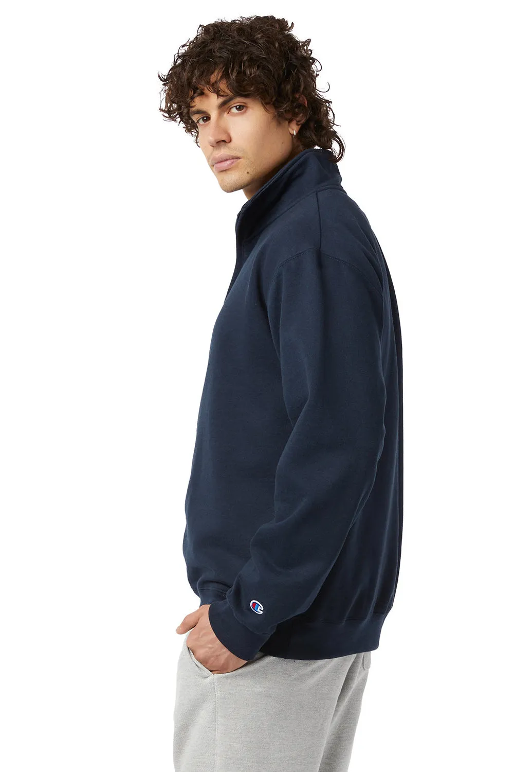 Champion Herren Powerblend 1/4-Zip Sweatshirt - Marineblau