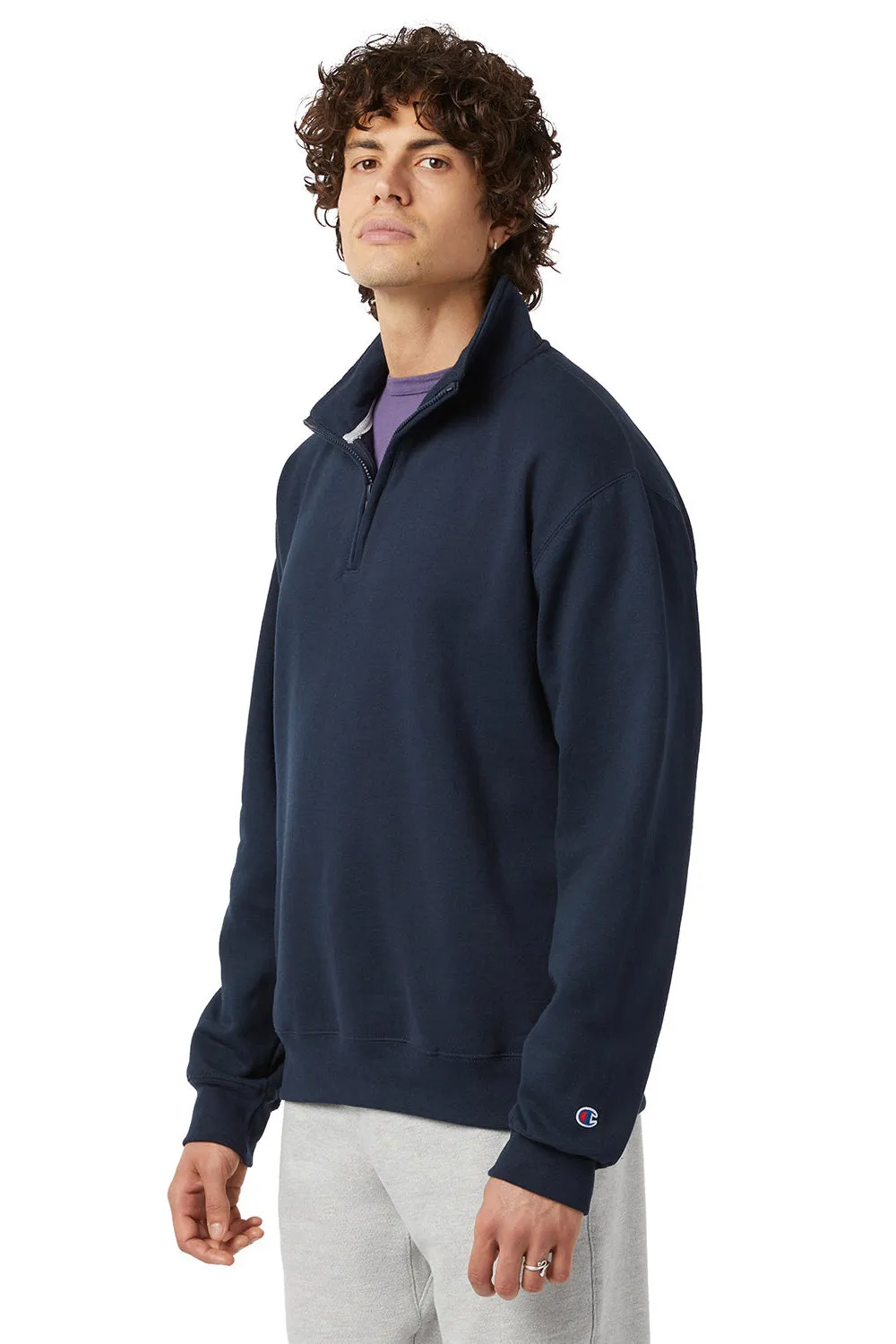 Champion Herren Powerblend 1/4-Zip Sweatshirt - Marineblau