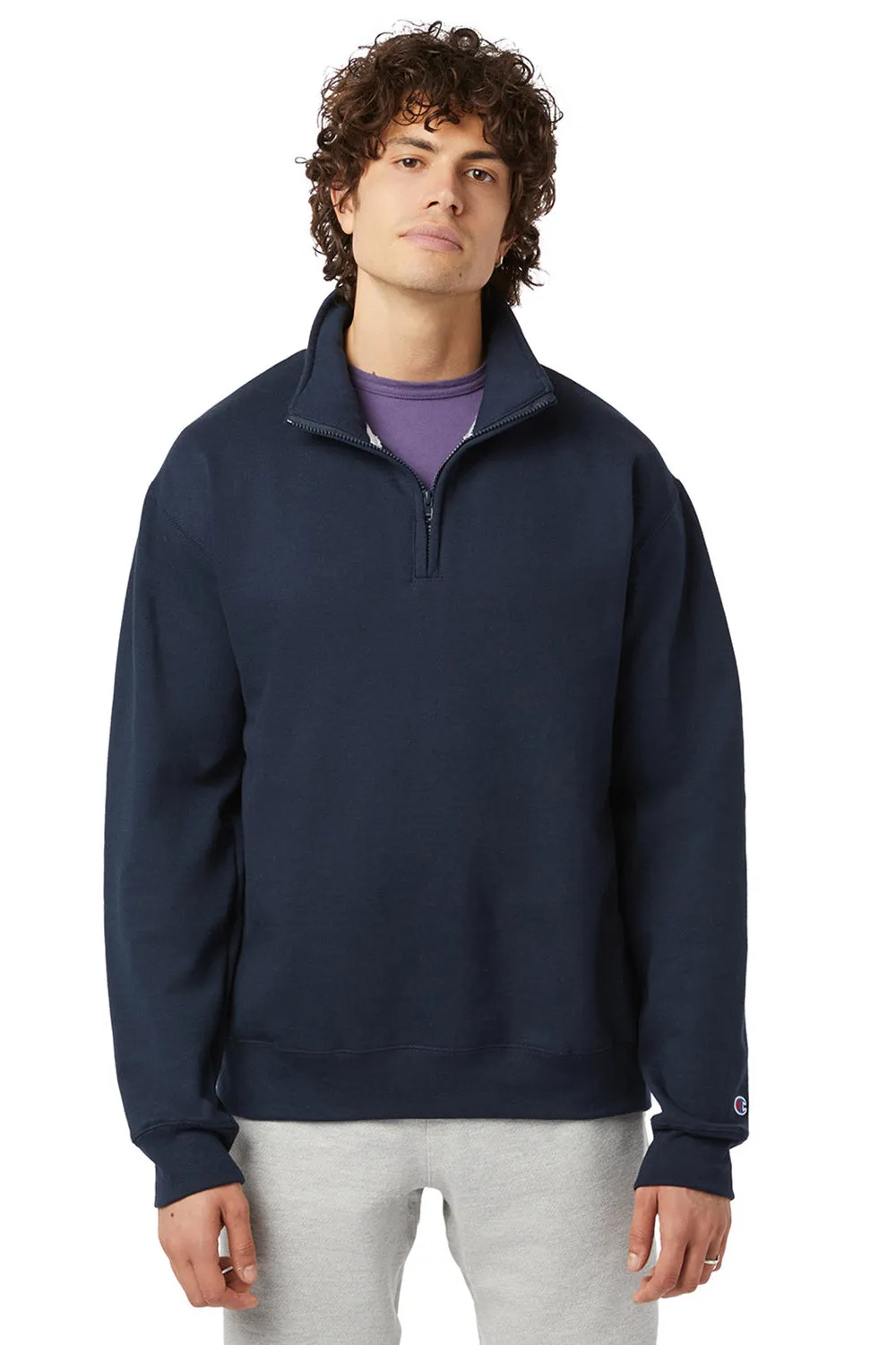 Champion Herren Powerblend 1/4-Zip Sweatshirt - Marineblau
