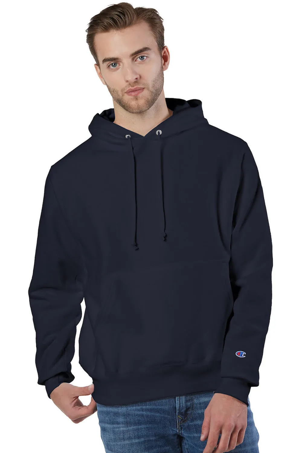 Champion Herren Kapuzenpullover mit Tasche - schrumpffest - Marineblau
