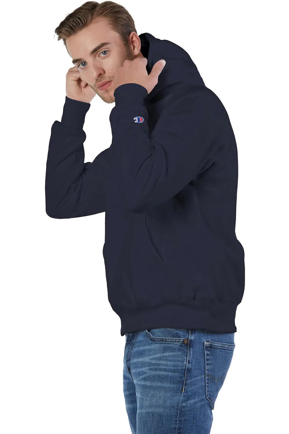 Champion Herren Kapuzenpullover mit Tasche - schrumpffest - Marineblau