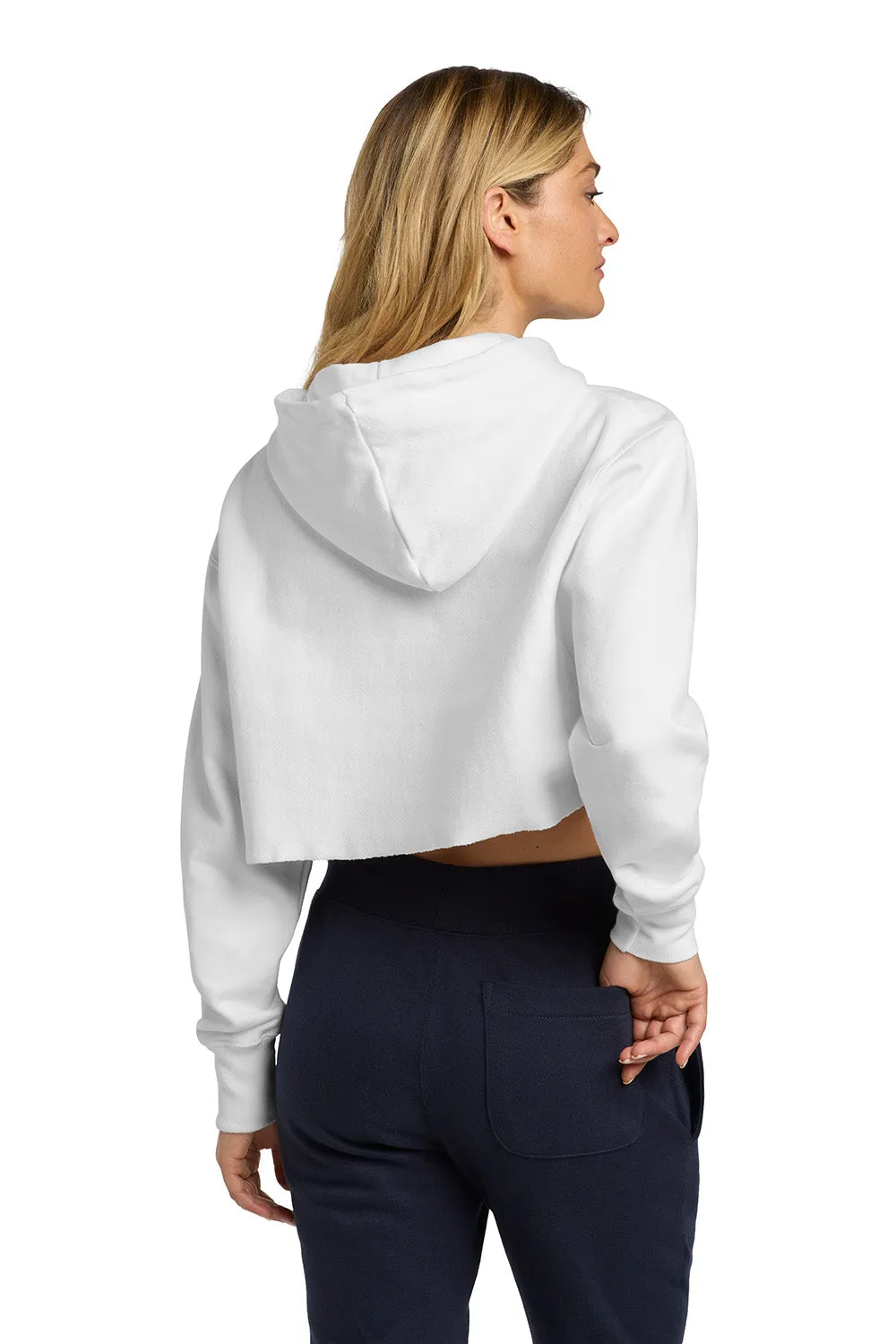 Champion Damen Reverse Weave Cropped Cut Off Kapuzenpullover Hoodie - Weiß