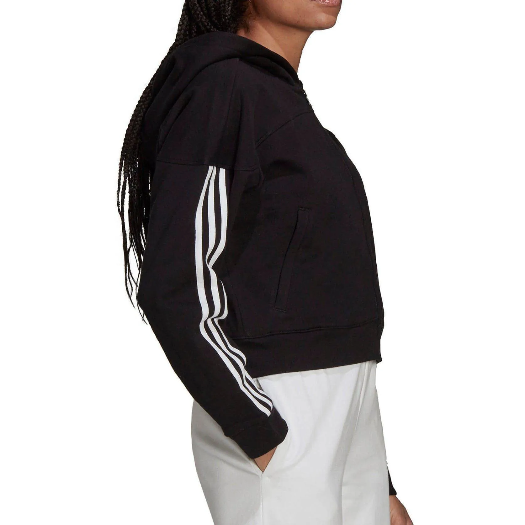 Bekleidung Adidas Damen adidas Cropped Damen Track Top - Schwarz