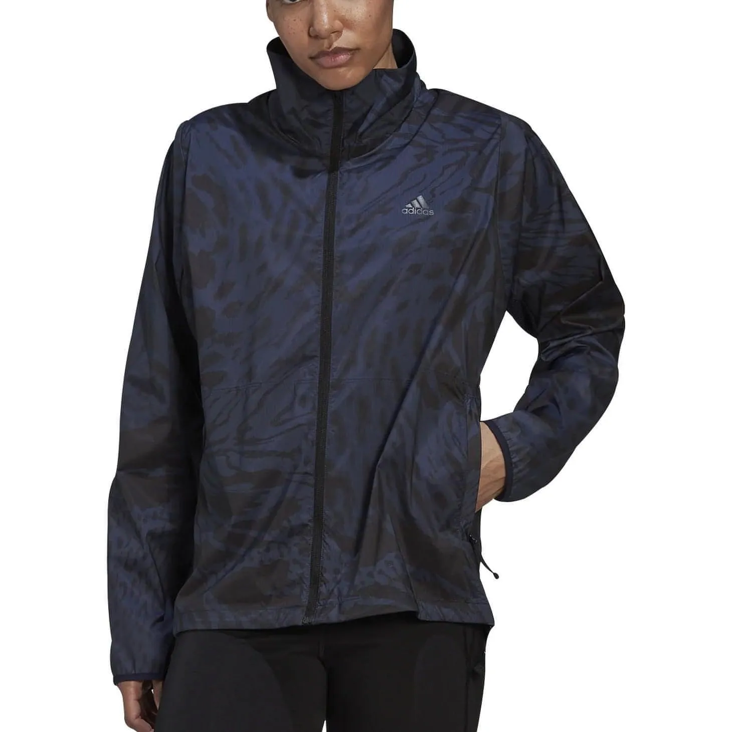 Bekleidung Adidas Damen adidas Fast Laufjacke für Frauen - Marineblau