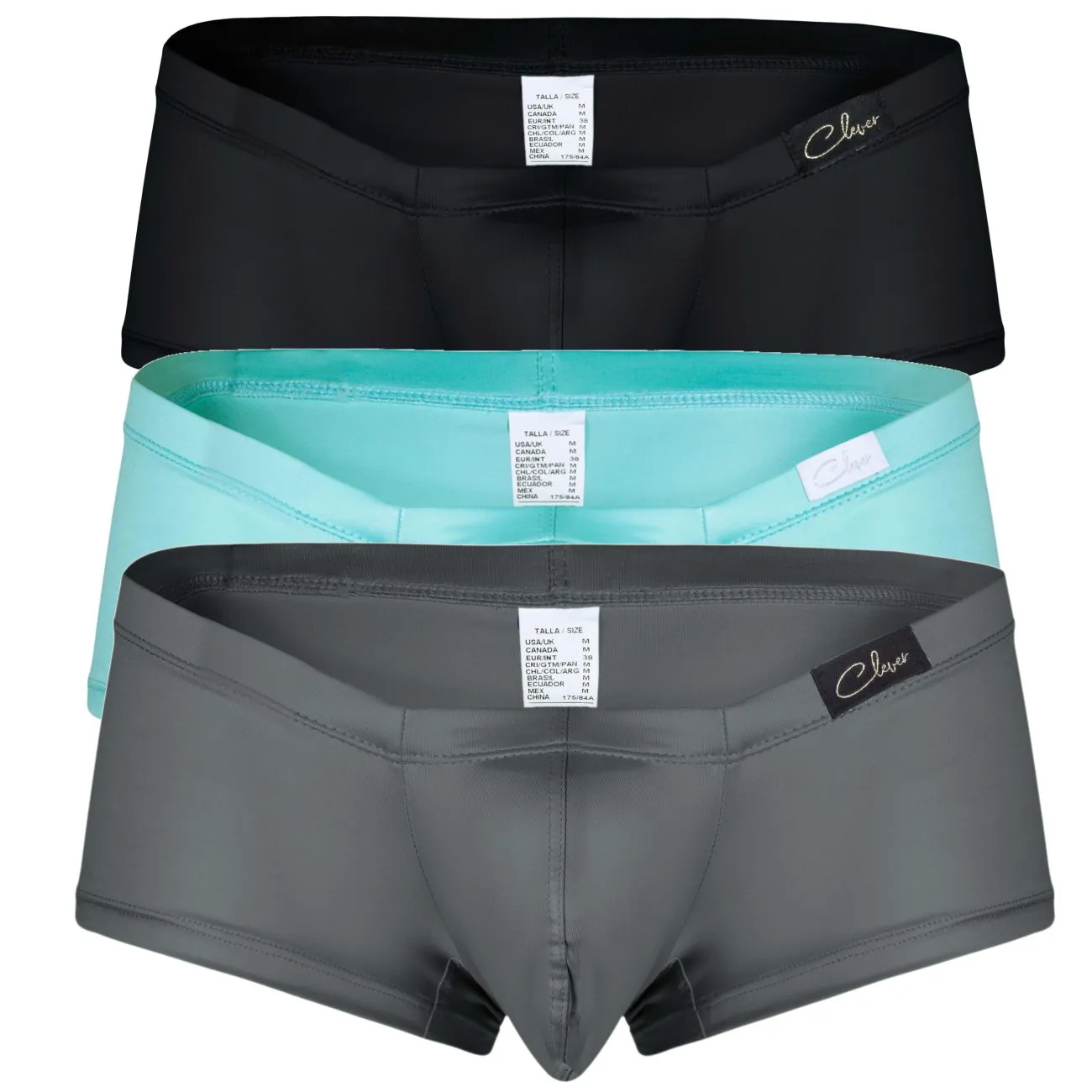 Clever Herrenunterwäsche Clever 229952 3er Pack Australische Latin Trunks Farbe Blau-Grün-Schwarz